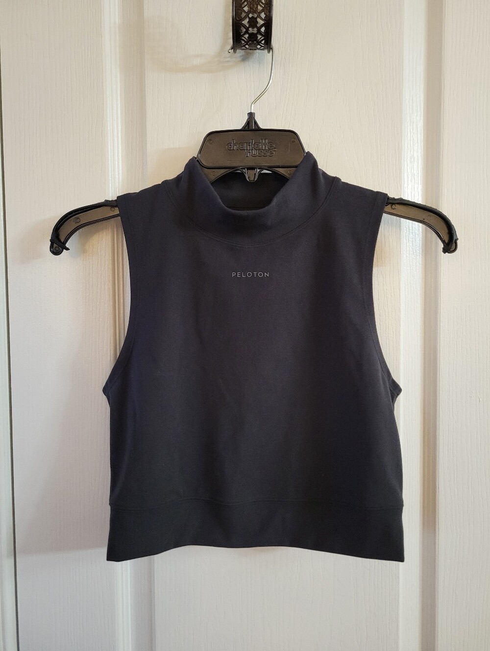 Peloton Cadent Mock Neck Cropped Tank Top Black Size Small